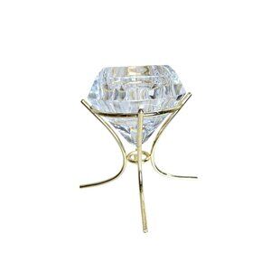 Vintage Bleikristall 24% Lead Crystal Diamond-Shaped Votive Candle Holder